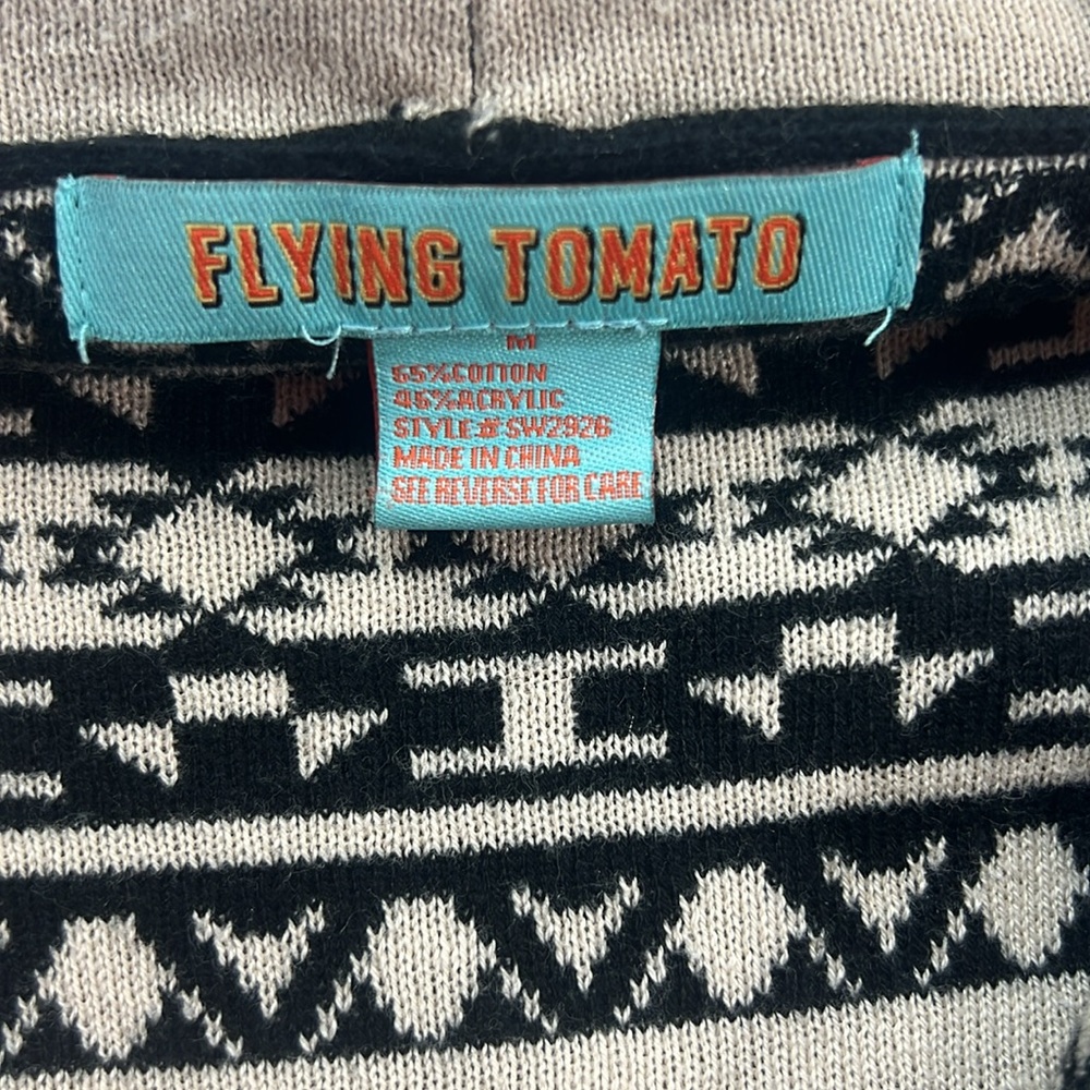 Flying tomato, open cardigan, size medium, black and tan - Picture 4 of 8